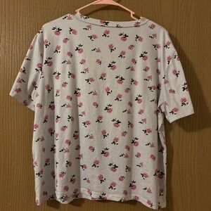 Floral White & Pink Women’s Shirt & Matching Shorts Set